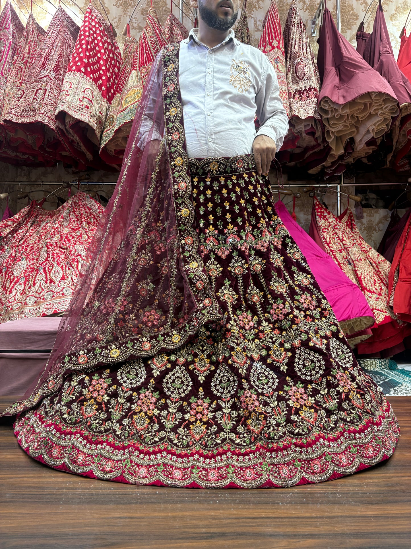 Fabulous maroon bridal Lehenga