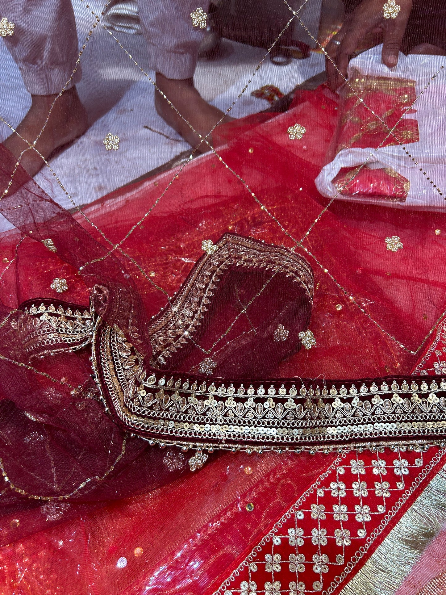 Heavy maroon Rajwada marwadi bridal lehenga