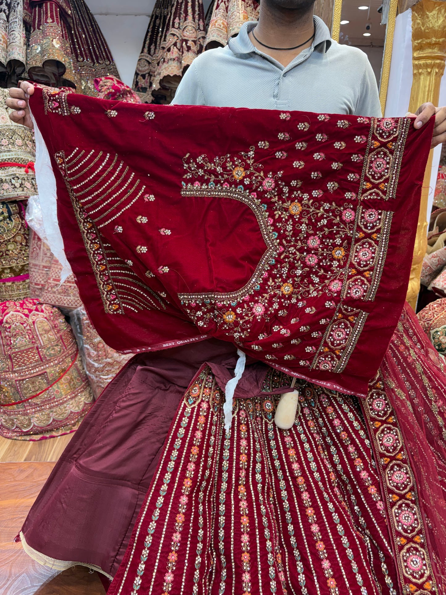 Maroon Ball Bridal Lehenga