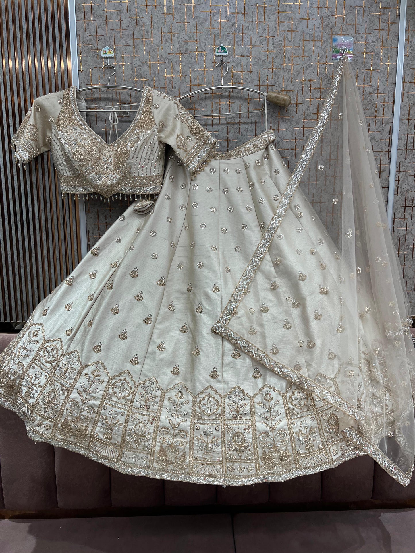 White Crop Top Lehenga