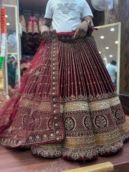 Gorgeous Maroon Ball bridal Lehenga