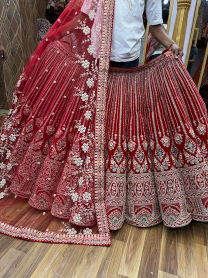 Red Designer Ball Bridal Lehenga