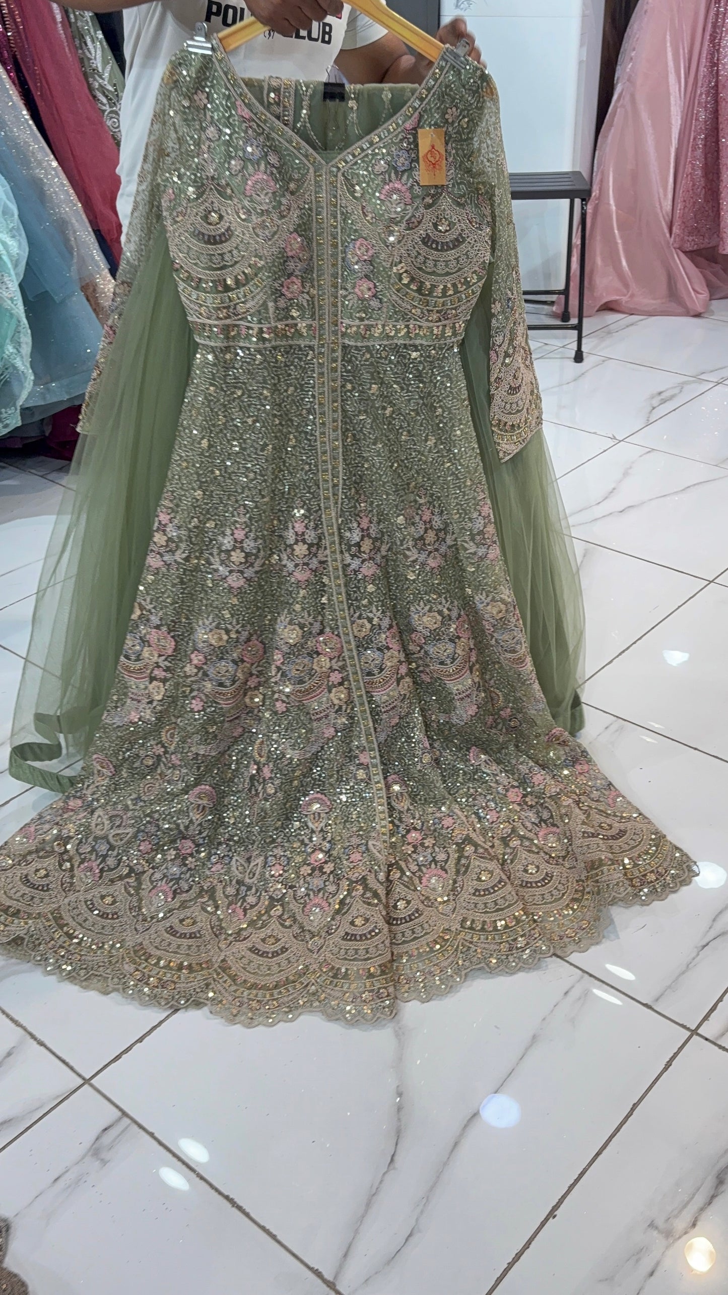 Eye Catching Hot pink peplum Dress Lehenga