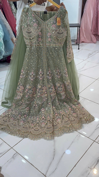 Eye Catching Hot pink peplum Dress Lehenga