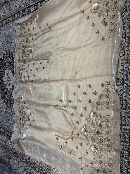 Lovely golden pearl handwork Lehenga