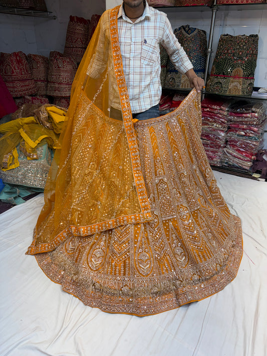 Mustard Designer Lehenga