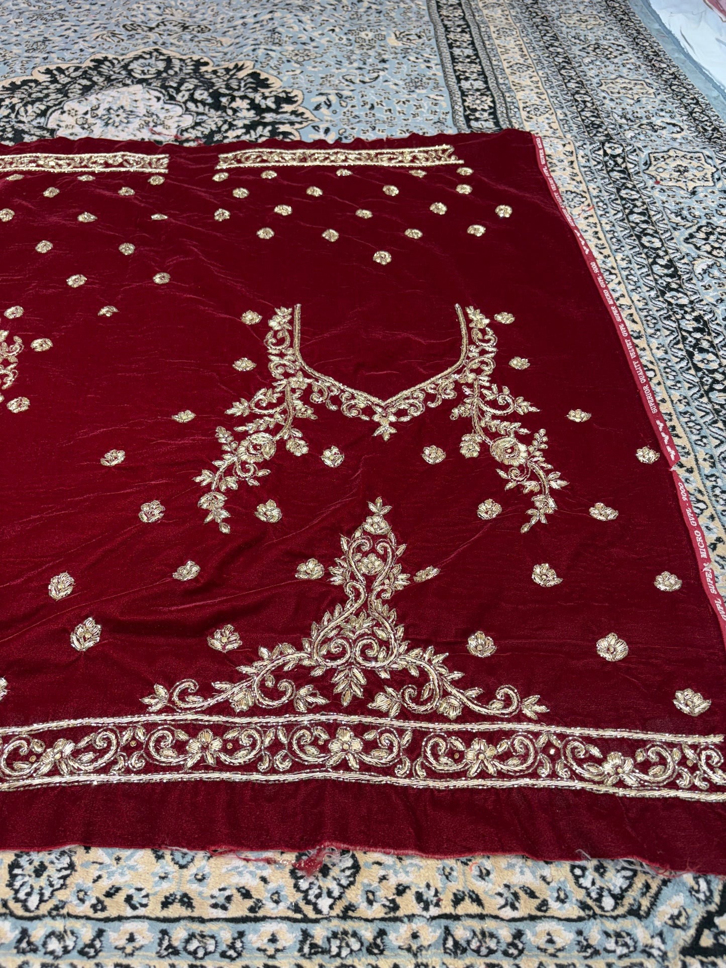 Pretty maroon bridal Lehenga handwork zardozi dabka