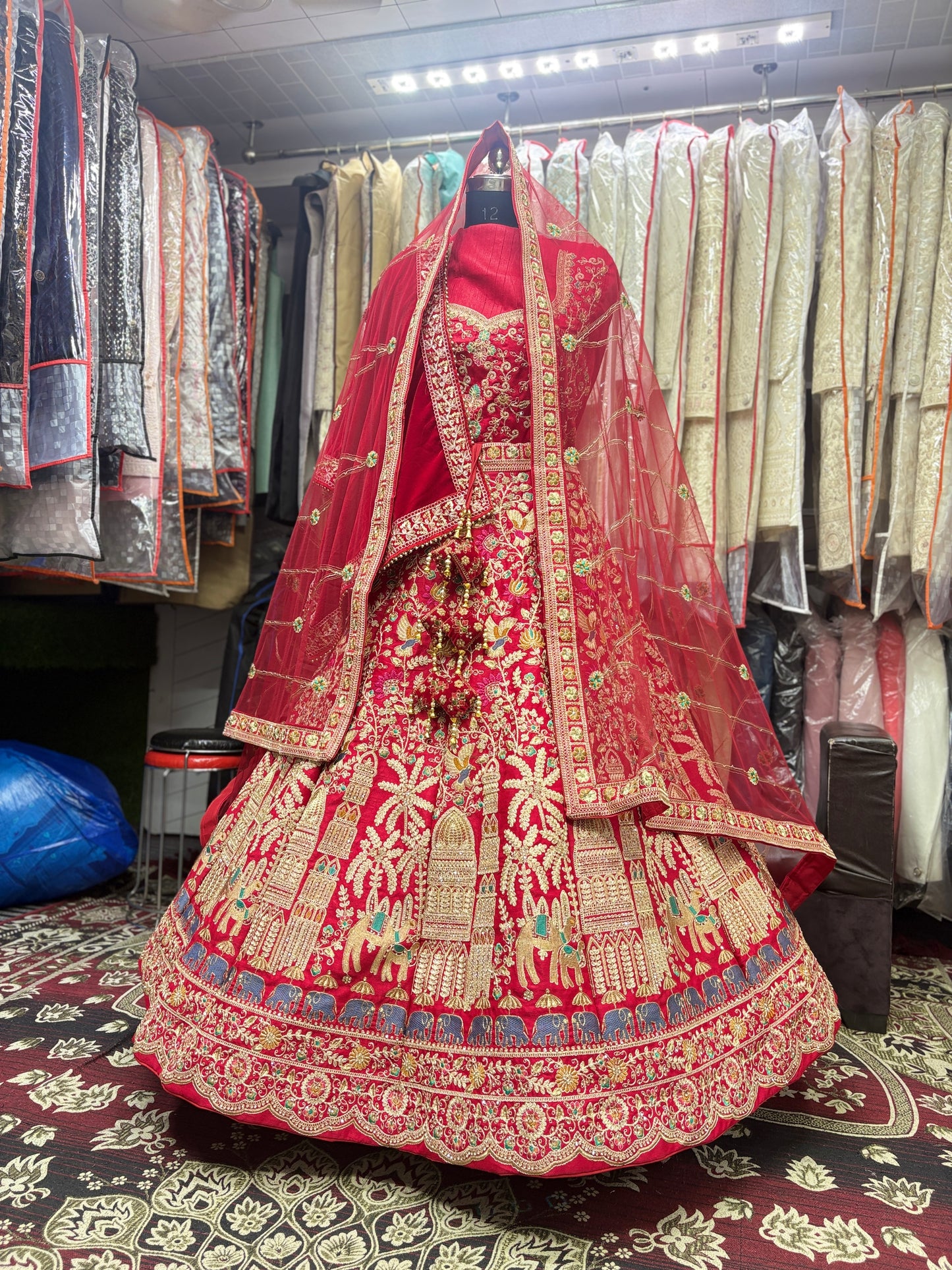 Eye catching red bridal Lehenga