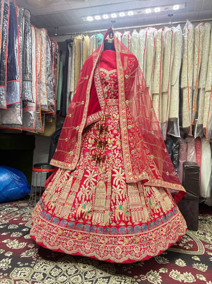 Eye catching red bridal Lehenga