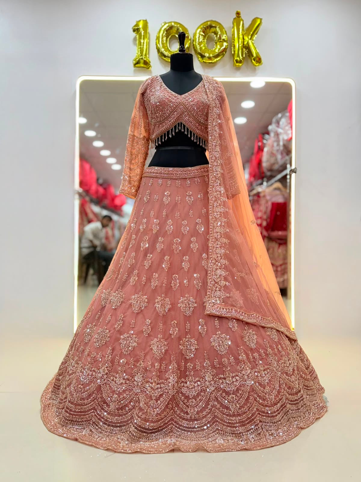 Baby Pink Crop Top Lehenga
