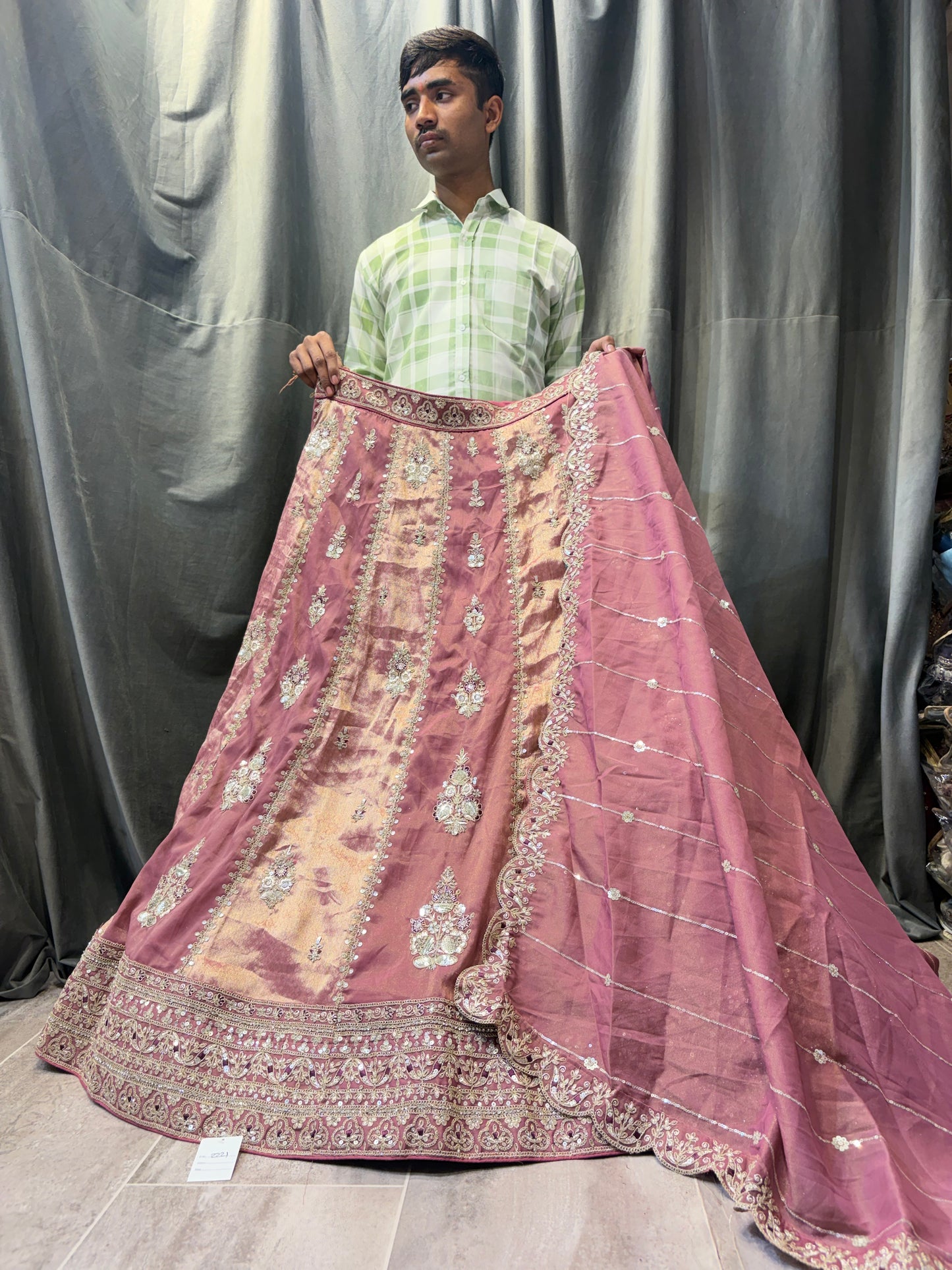 Multicolour pink double shade Lehenga