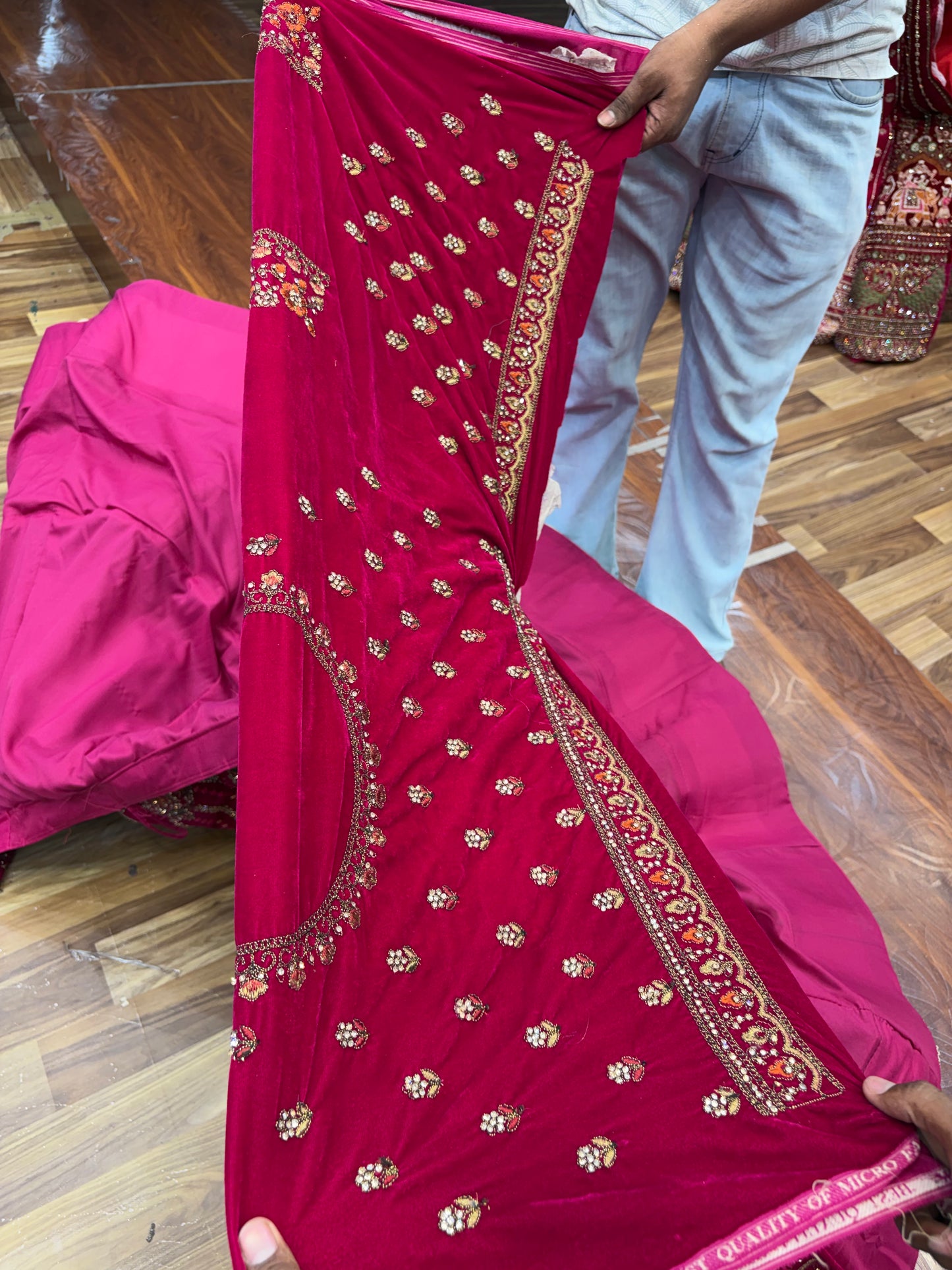 Rani Pink Jhumka Ball Bridal Lehenga