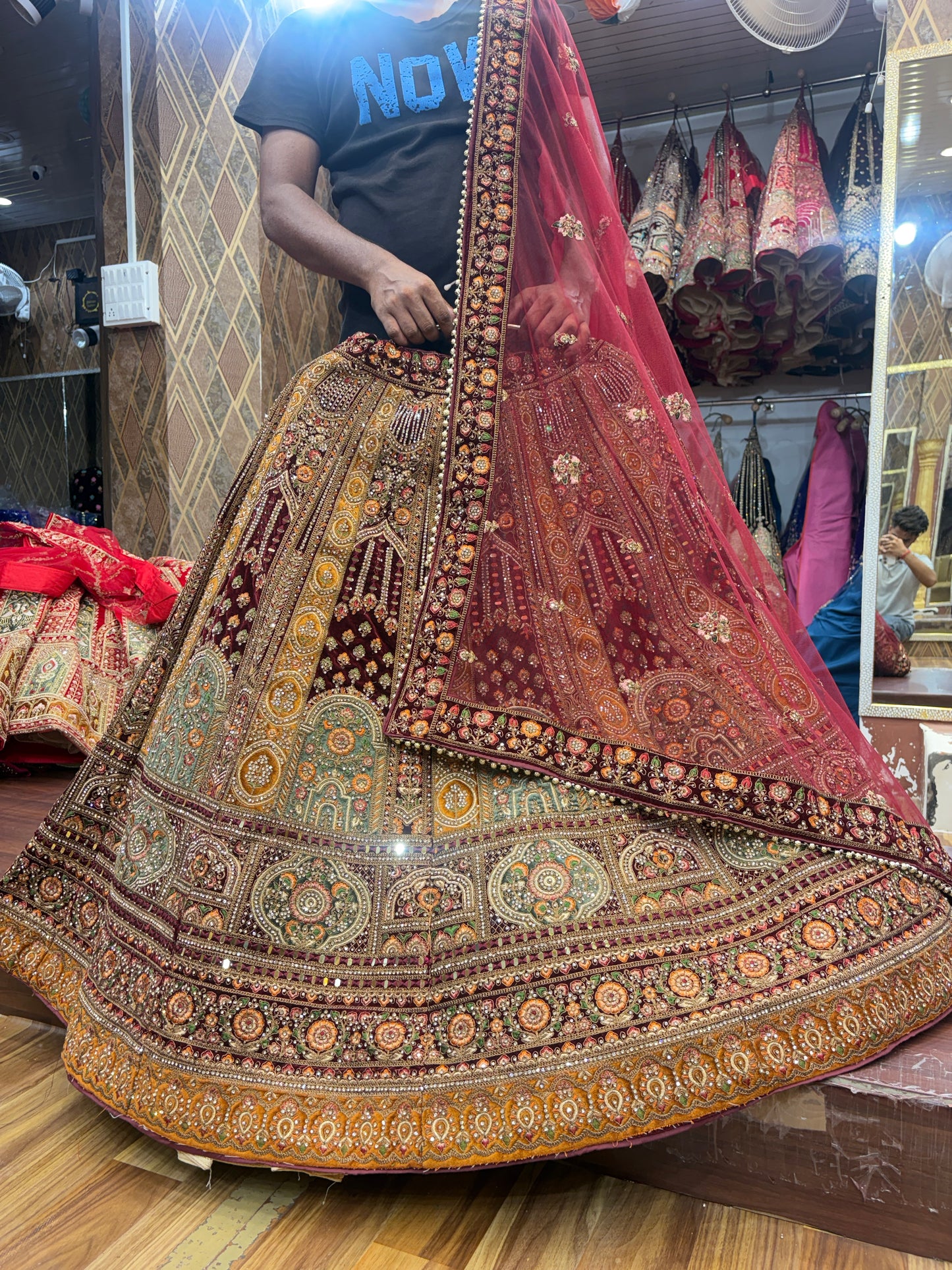 Good looking maroon bridal Lehenga