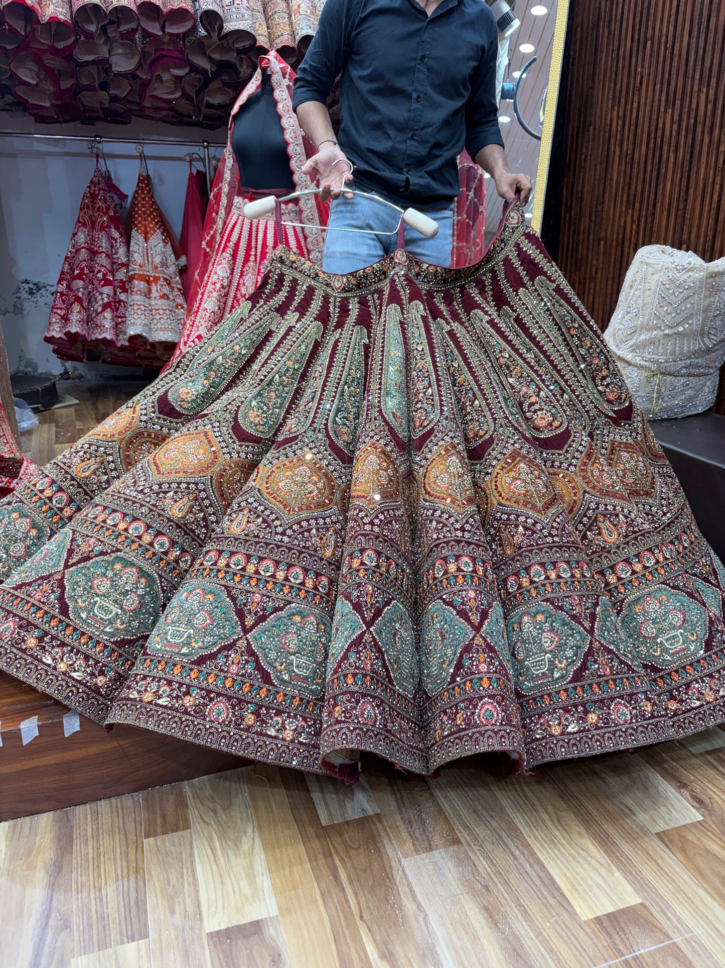Red Ball Bridal Lehenga