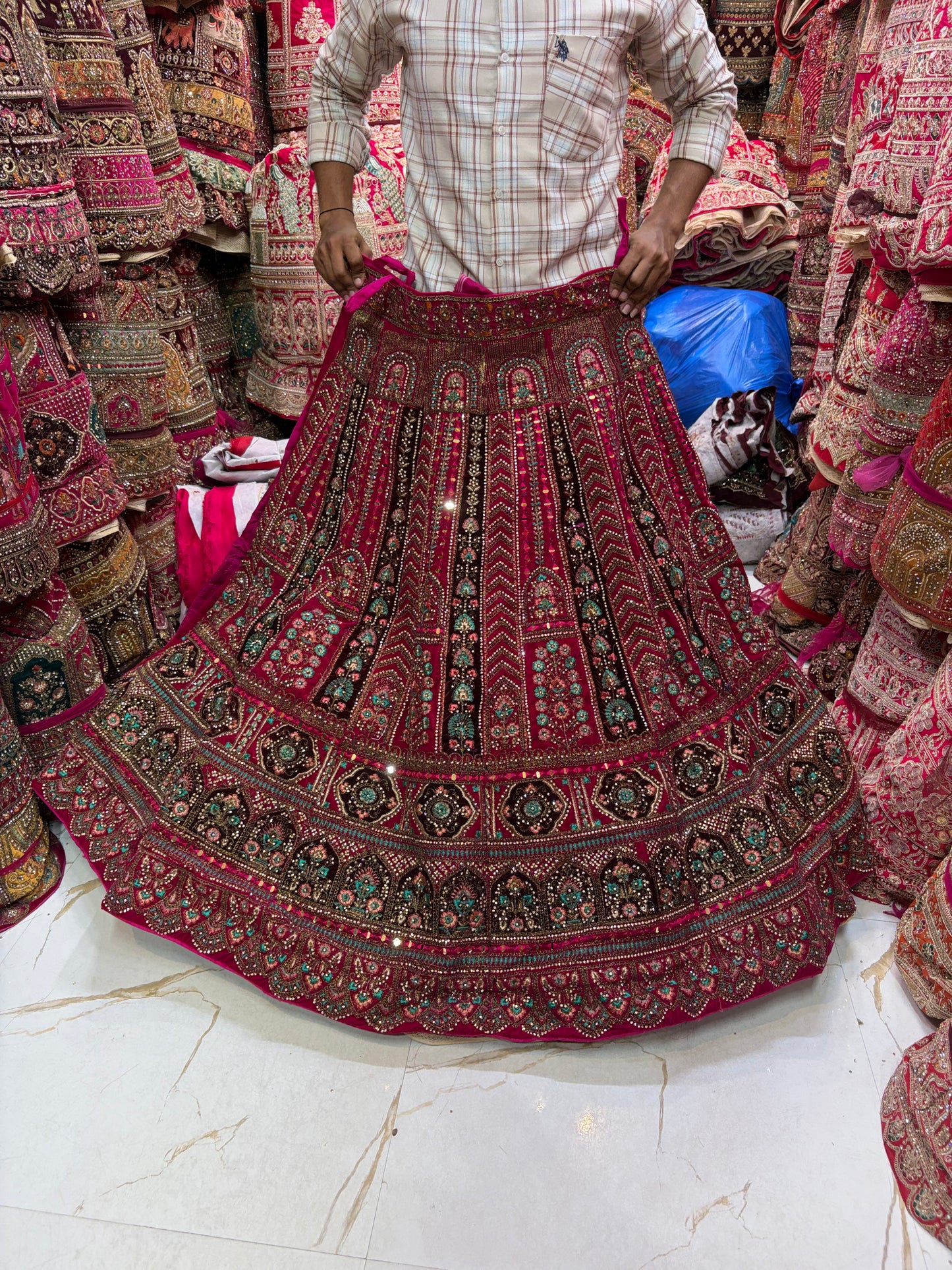 Rani pink bridal Lehenga