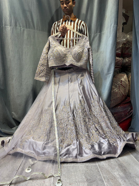 Charming grey Crop Top Lehenga