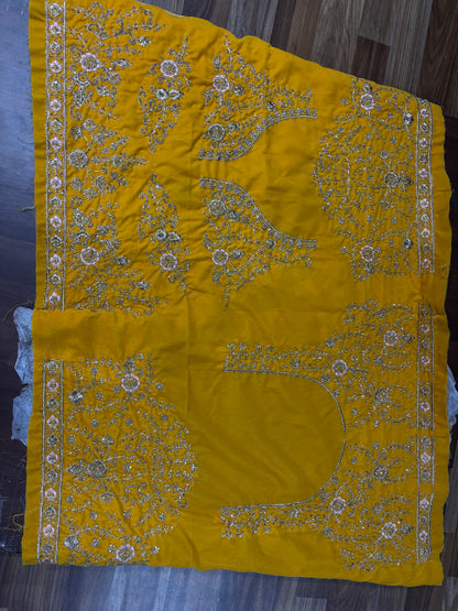Lavishing yellow haldi Doli barat Ball bridal Lehenga
