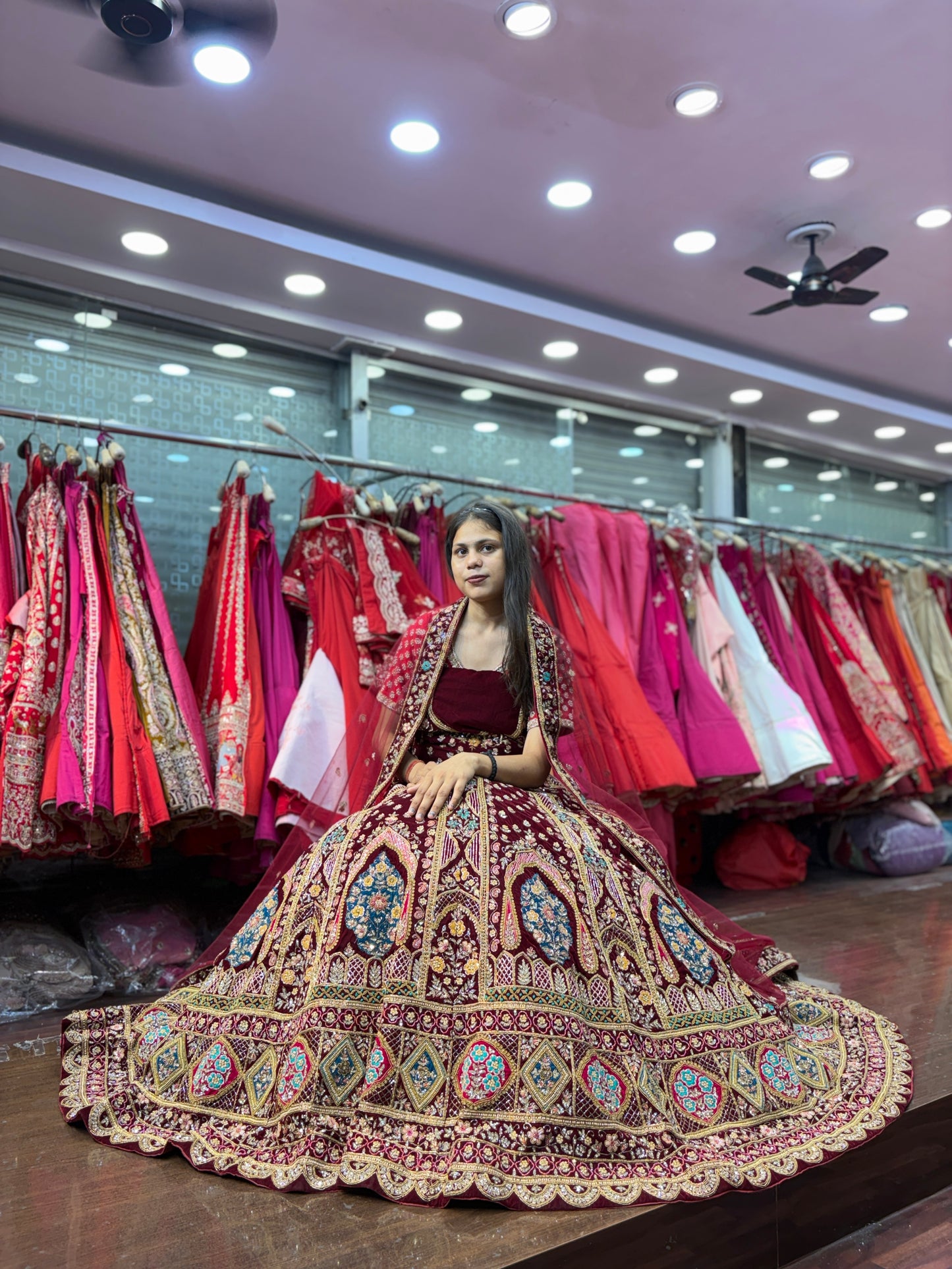 Stunning maroon bridal Lehenga