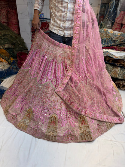 Heavy Jhumka Blue Lehenga