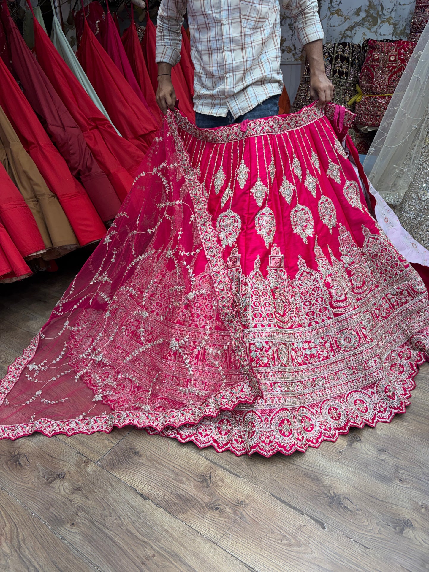 Rani pink Bridal Lehenga