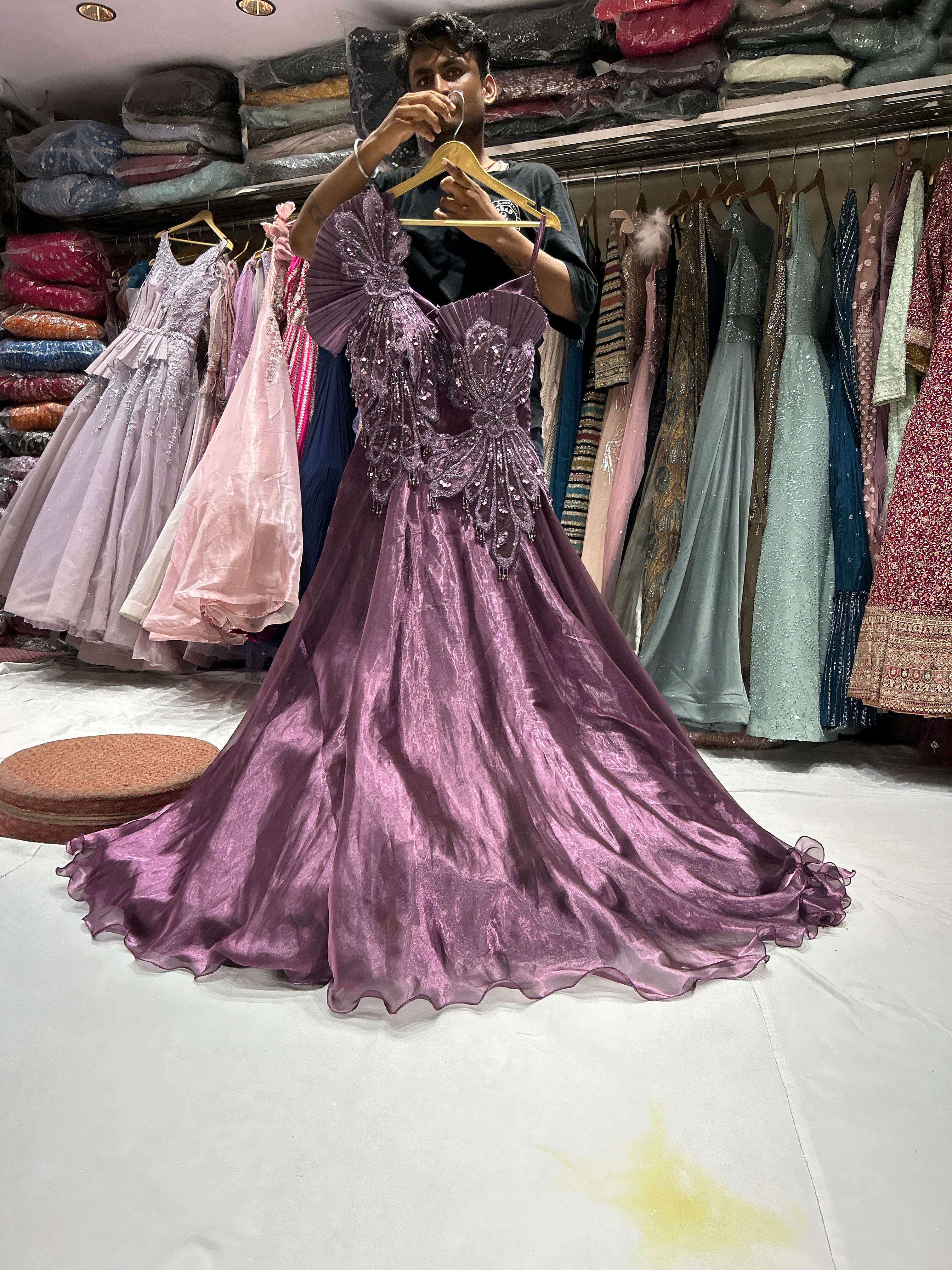 Butterfly long gown hot sale