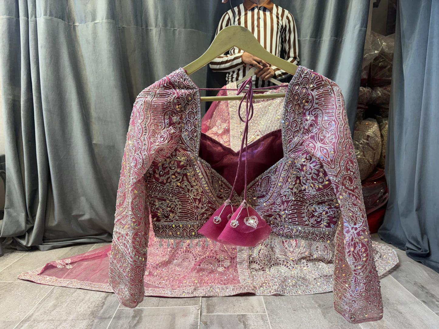 Pleasing pink Crop Top Lehenga