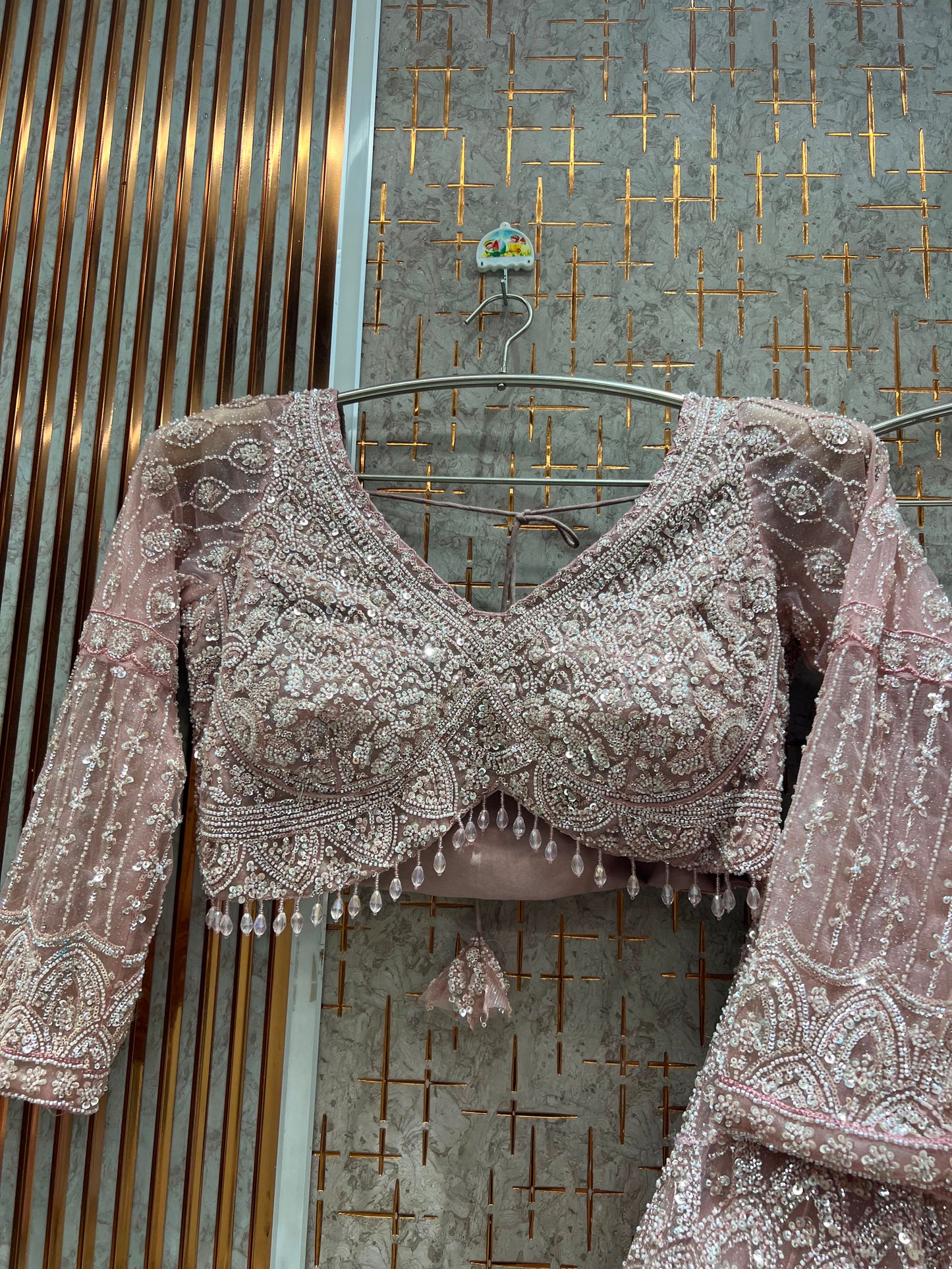 Pink Crop Top Lehenga