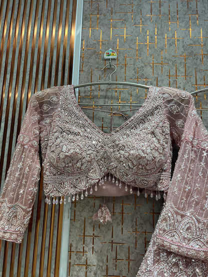 Pink Crop Top Lehenga