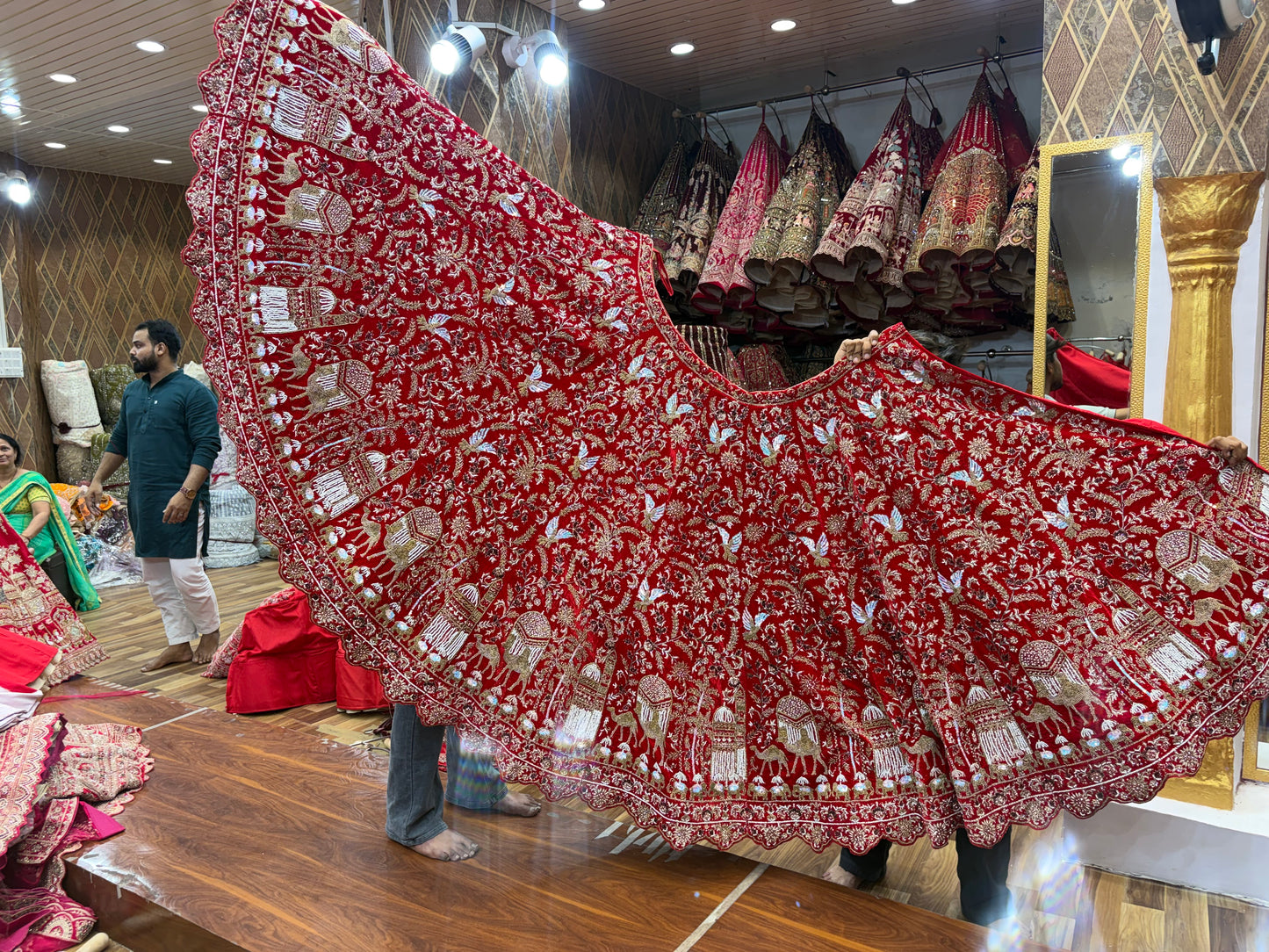 Maroon Peacock Ball Bridal Lehenga