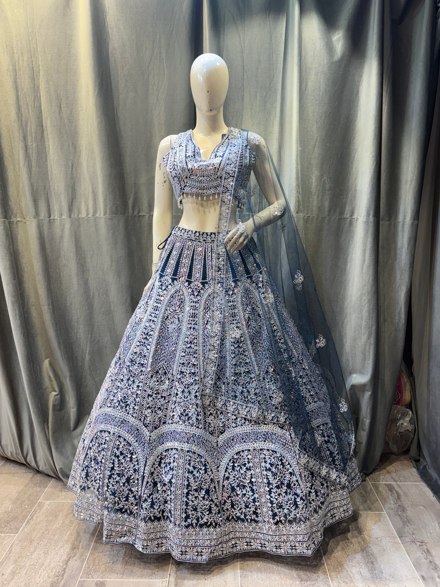 Lavishing blue Crop Top Lehenga