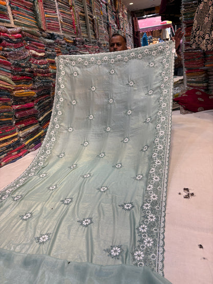 Attractive grey saree