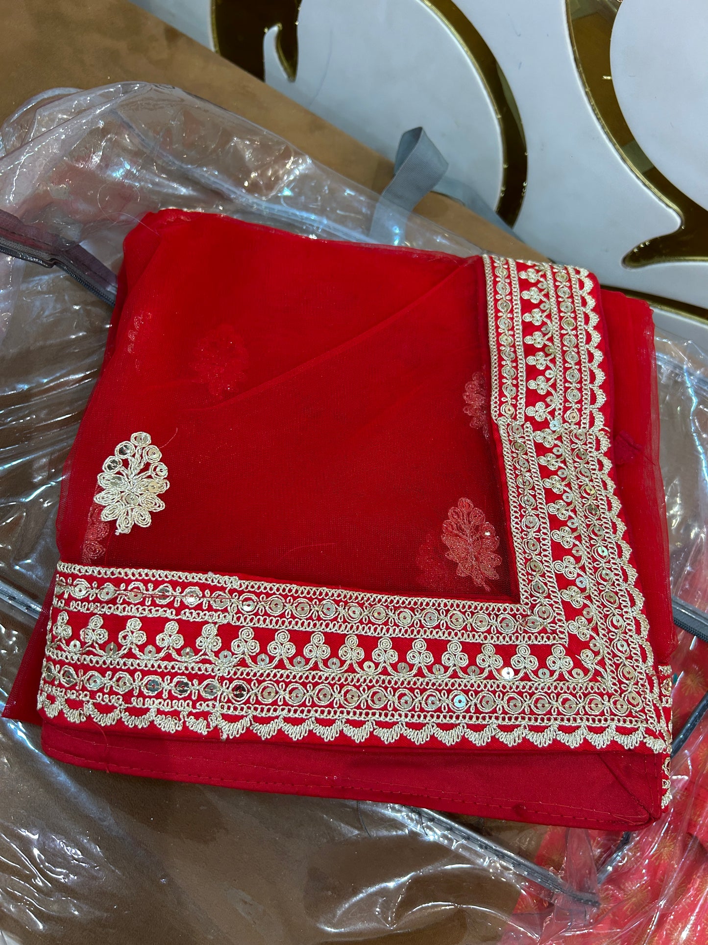 Majestic Red bridal lehenga Happy Customer