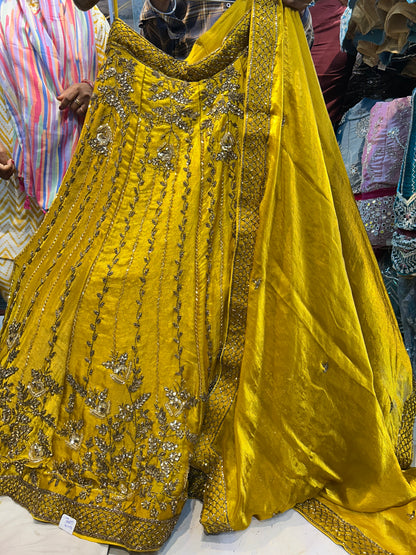 Gorgeous yellow haldi mehendi lehenga