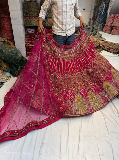 Heavy Jhumka Blue Lehenga