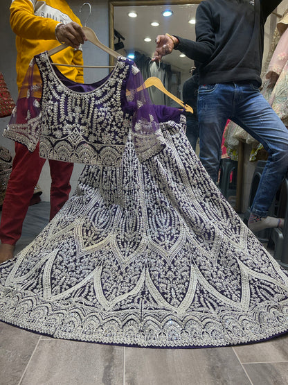Something different lavender purple crop top lehenga