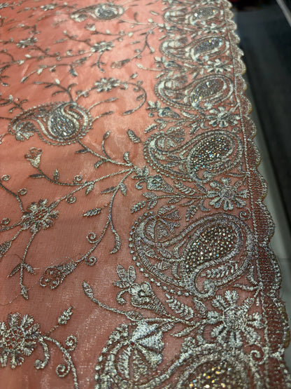 Something different peach saree