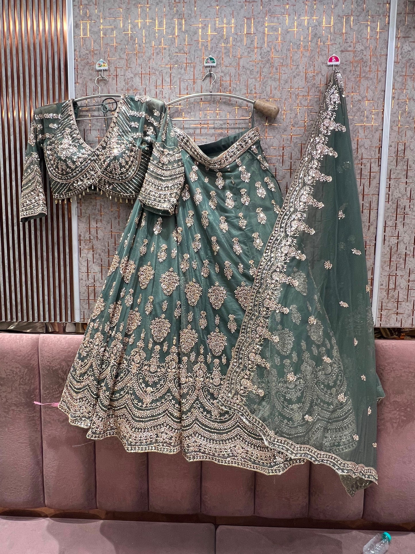 Pink Crop Top Lehenga