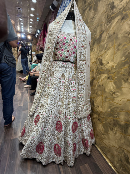 White Designer Heavy Lehenga