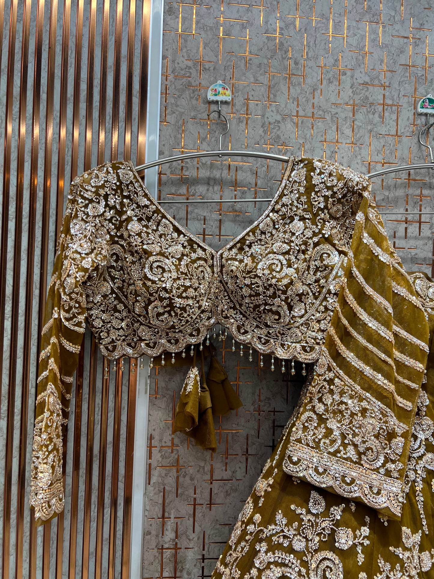 Mustard Crop Top Lehenga