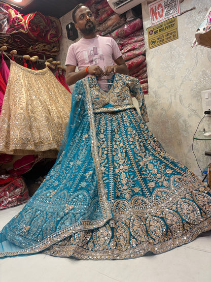 Good looking blue crop top Lehenga – Shopping World