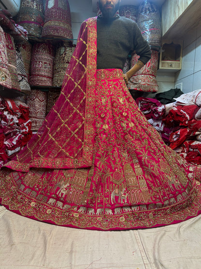 Gorgeous dark pink red bridal lehenga