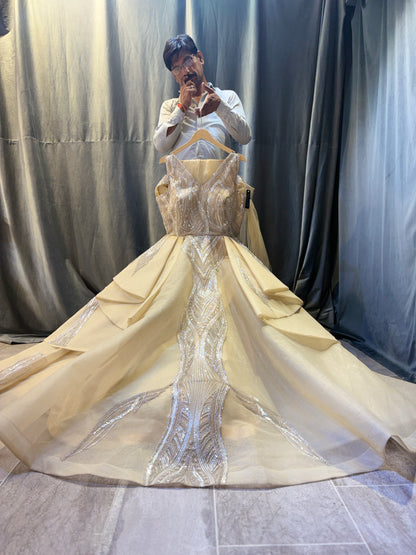 Good looking golden yellow gown