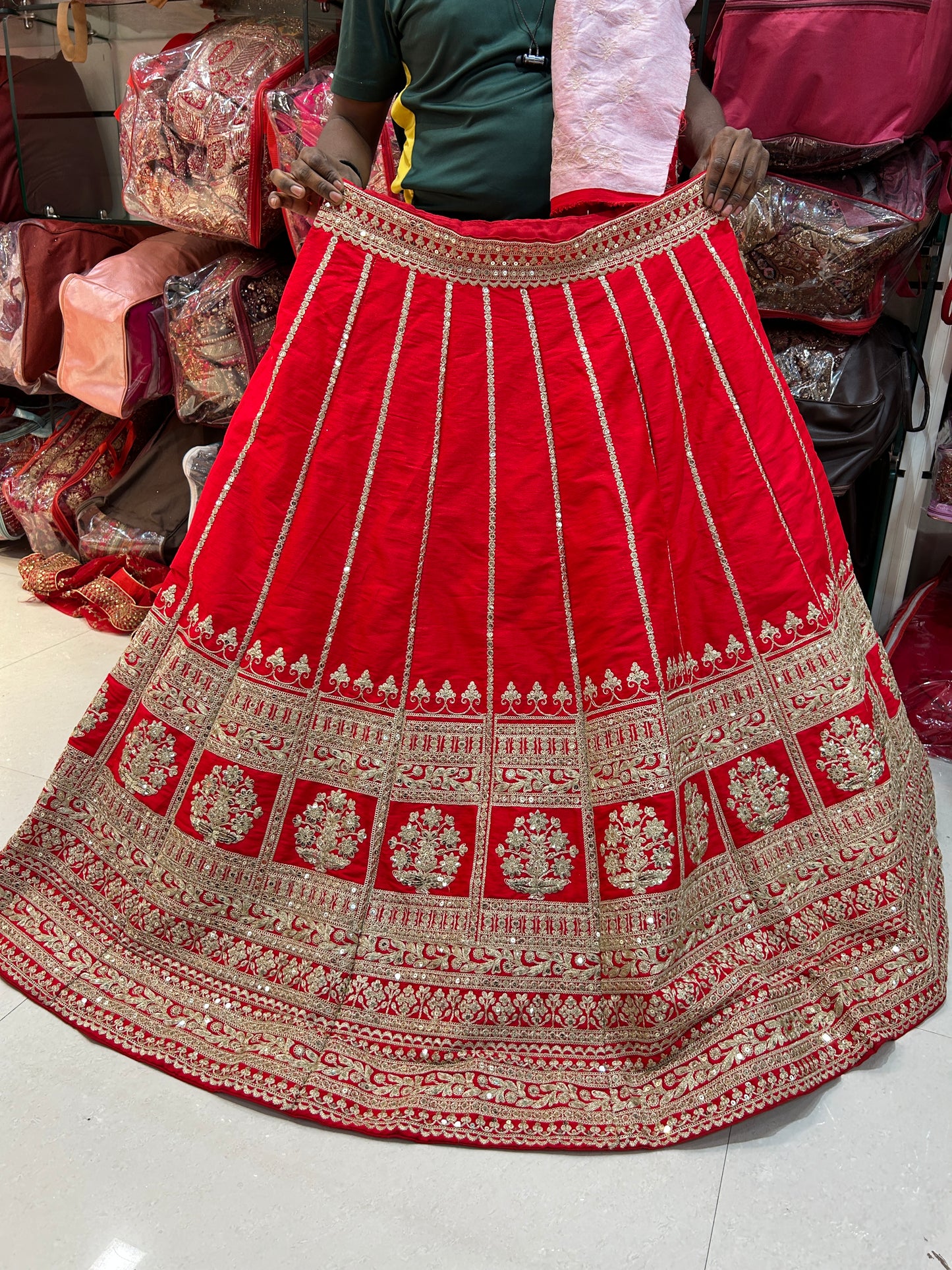 Majestic Red bridal lehenga Happy Customer
