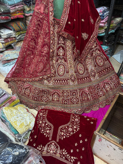 Lovely maroon bridal Lehenga