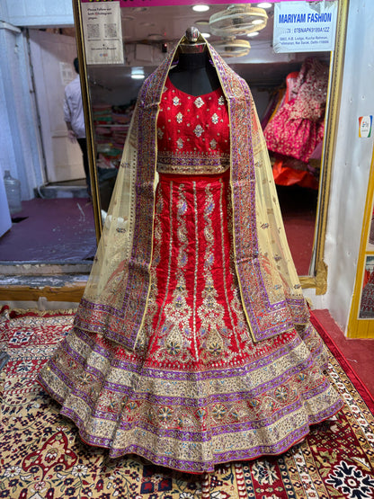 Impresionante lehenga nupcial rosa rani