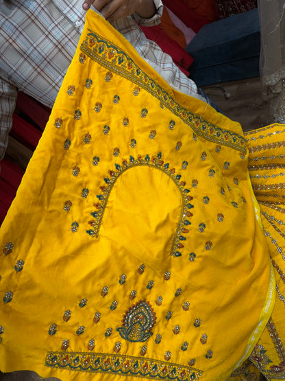 Yellow Haldi Mehendi Gajraj Ball Bridal Lehenga