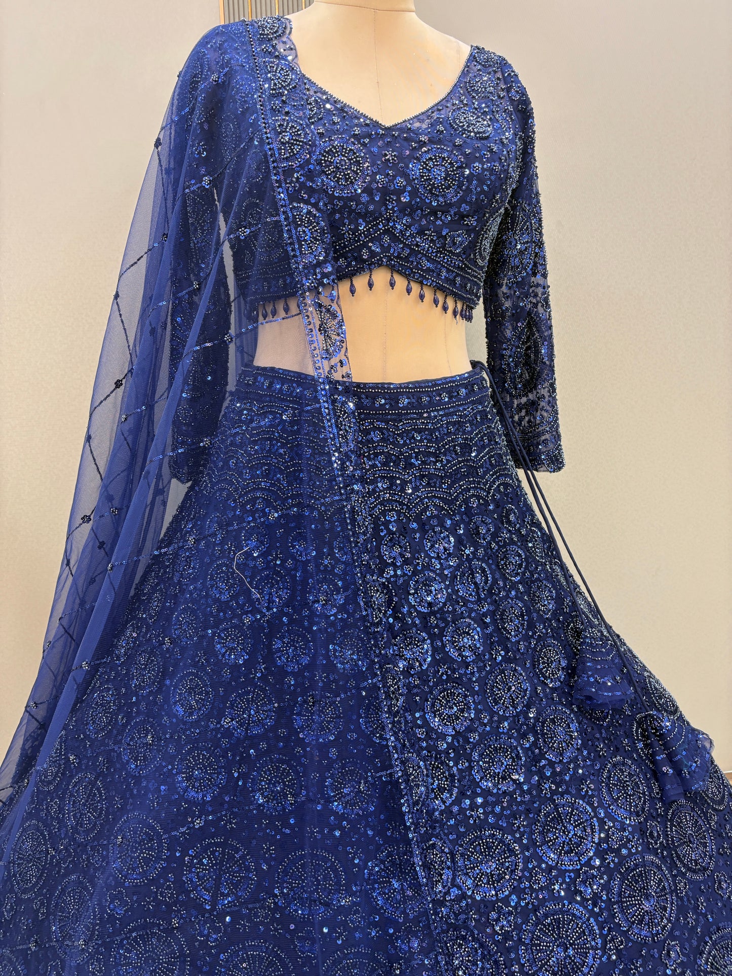 Gorgeous Cherry red on red Monotone Crop top Lehenga