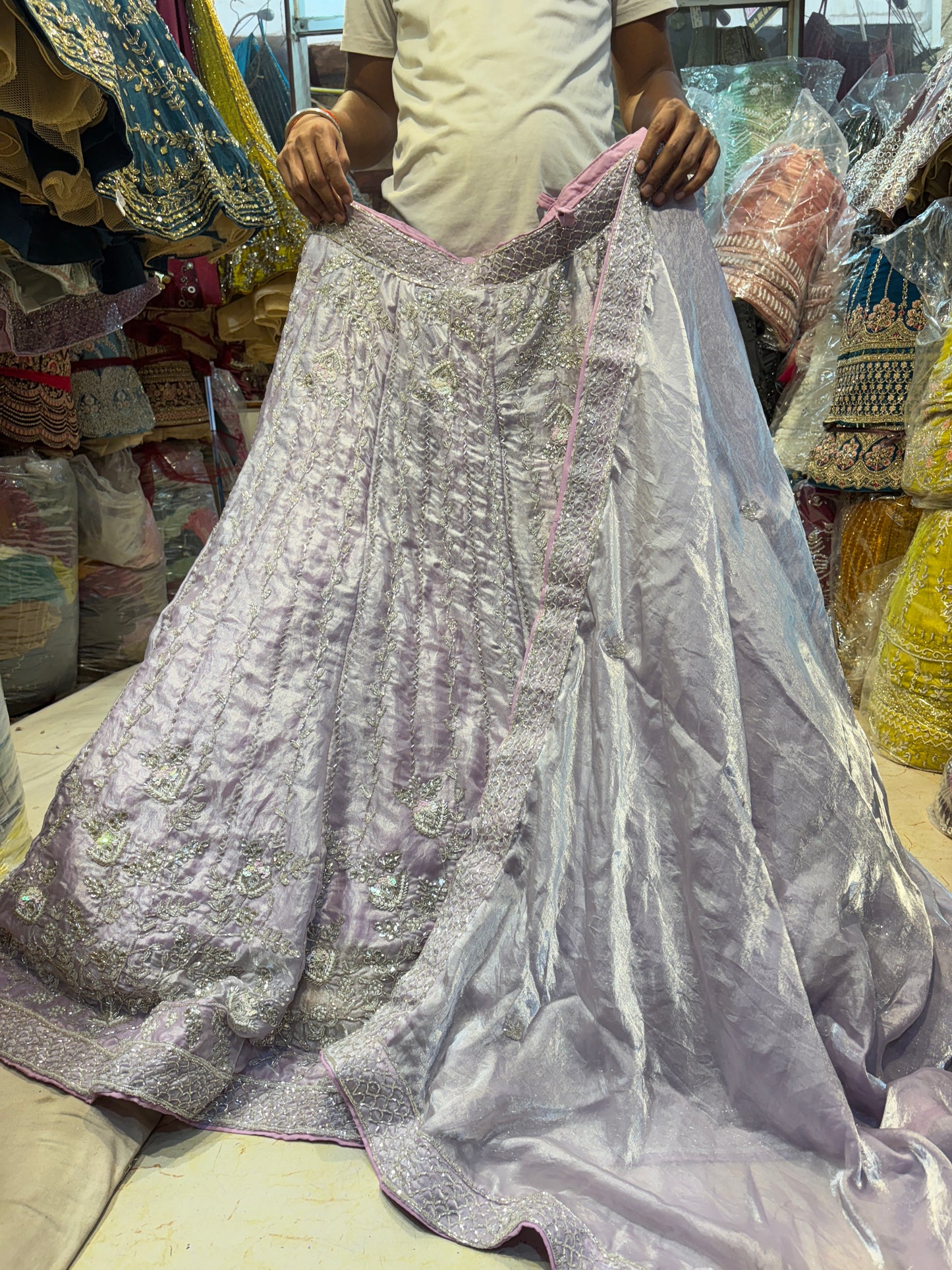 Khoobsuart silver grey Lehenga