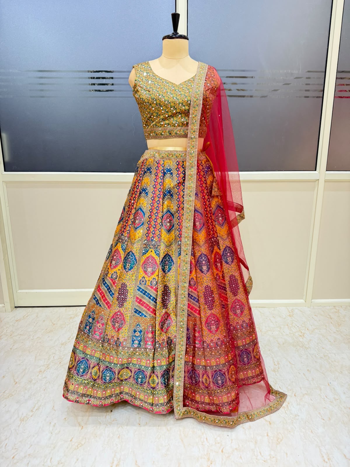 Haldi Mehendi Crop top Lehenga