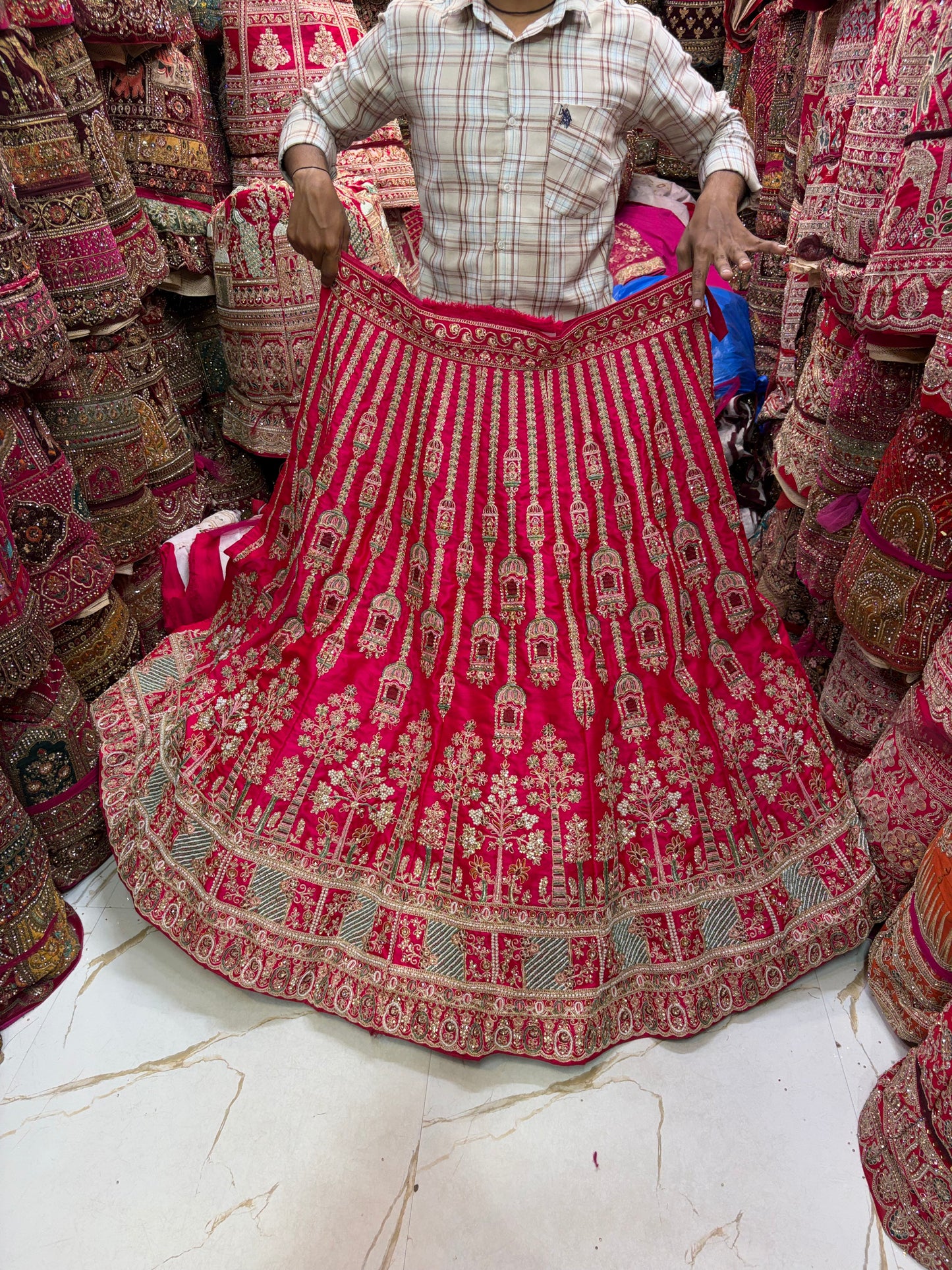 Rani Pink bridal Lehenga